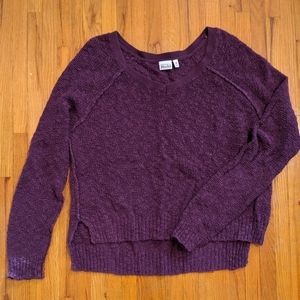 Plum Crop Sweater